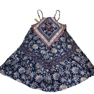 American Eagle Outfitters NWT Bohemian Sundress Lightweight Summer Floral Blue M